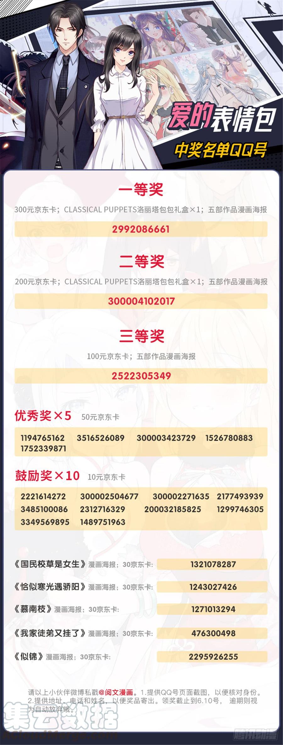 似锦漫画漫画,《爱的表情包》开奖啦！1图