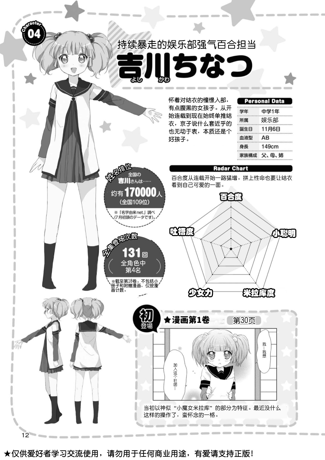 摇曳百合第3季樱花动漫漫画,人物篇结衣千夏3图