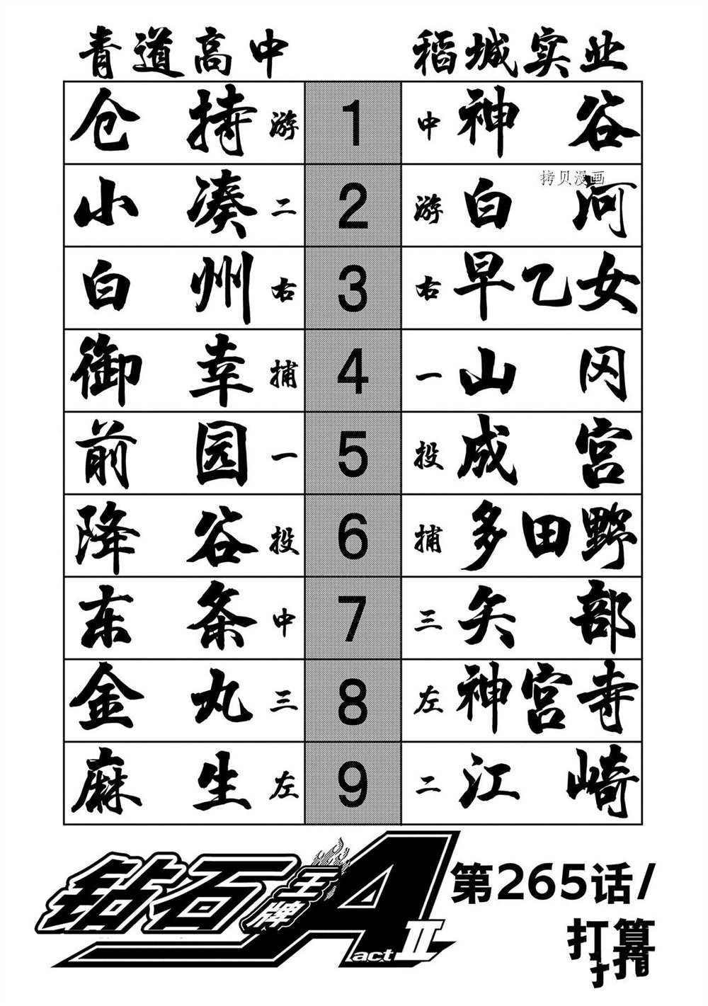 钻石王牌第4季什么时候回来漫画,第二季第265话1图