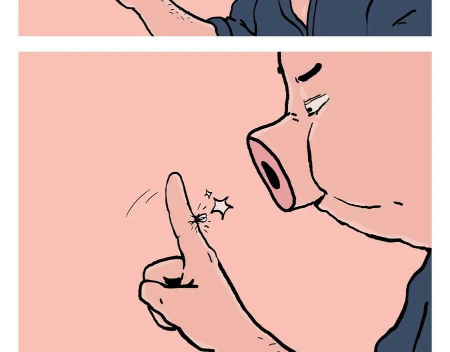 绘心一笑表情包漫画,第435话 八戒夹蚊子2图