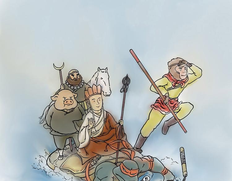 绘心画室漫画,师徒过河3图